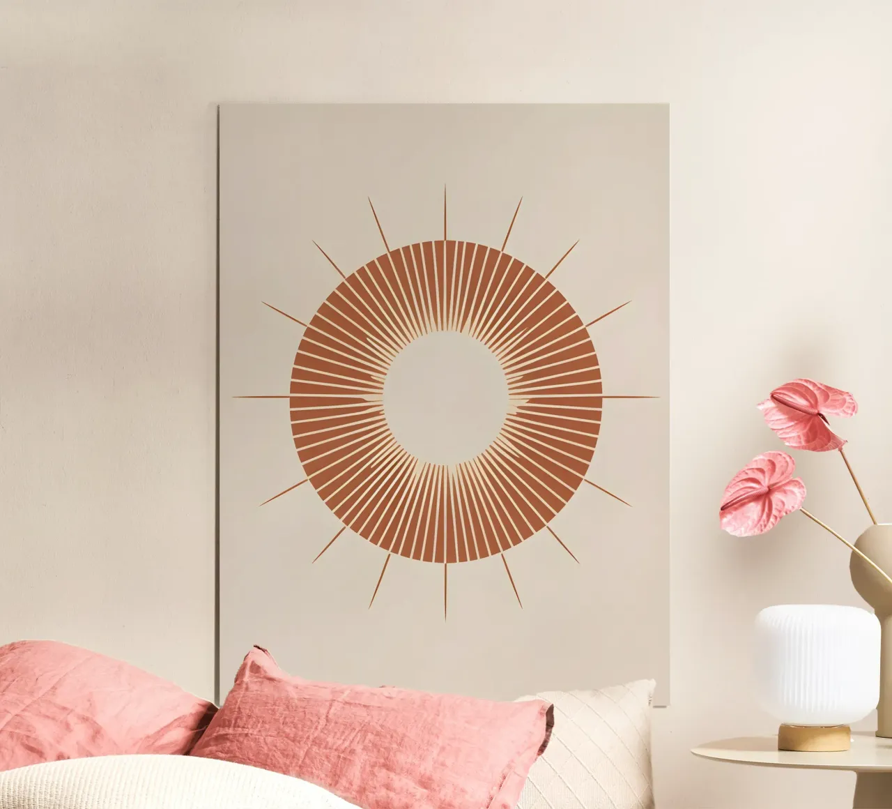 Sole astratto con linee geometriche radianti poster da The Green Room
