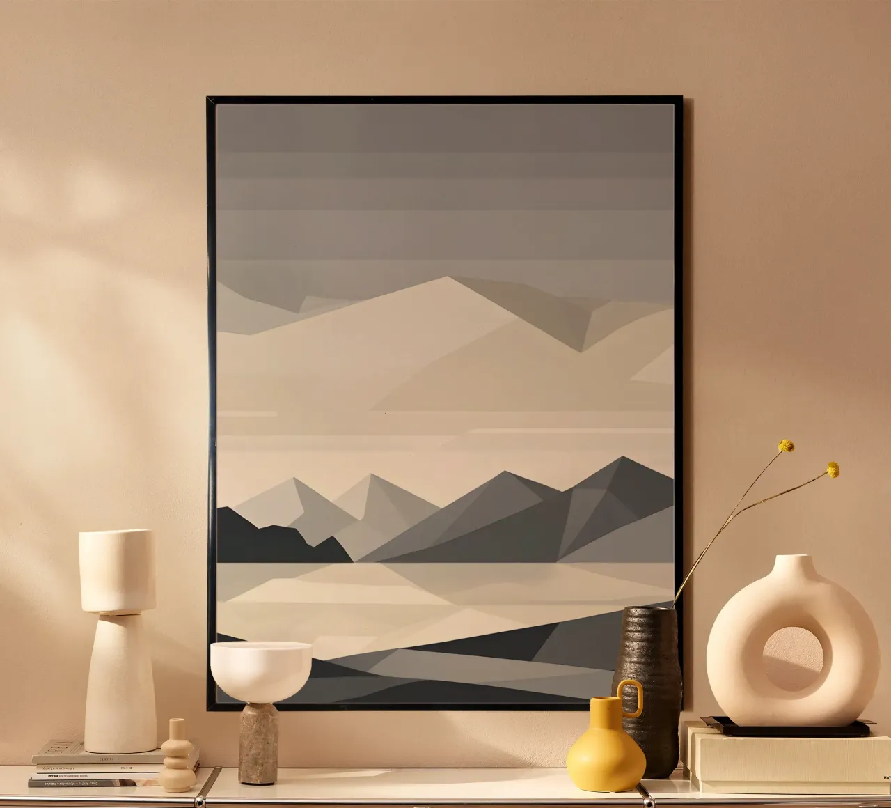 Abstract geometrisch berglandschap silhouet poster van The Green Room