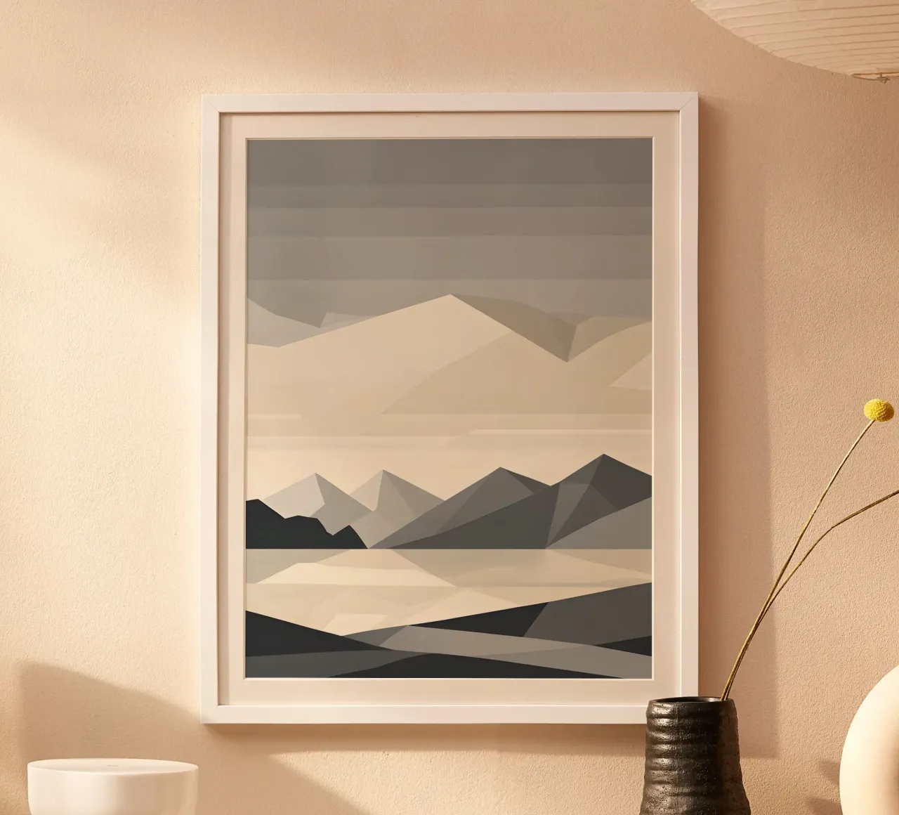 Abstract geometrisch berglandschap silhouet poster van The Green Room