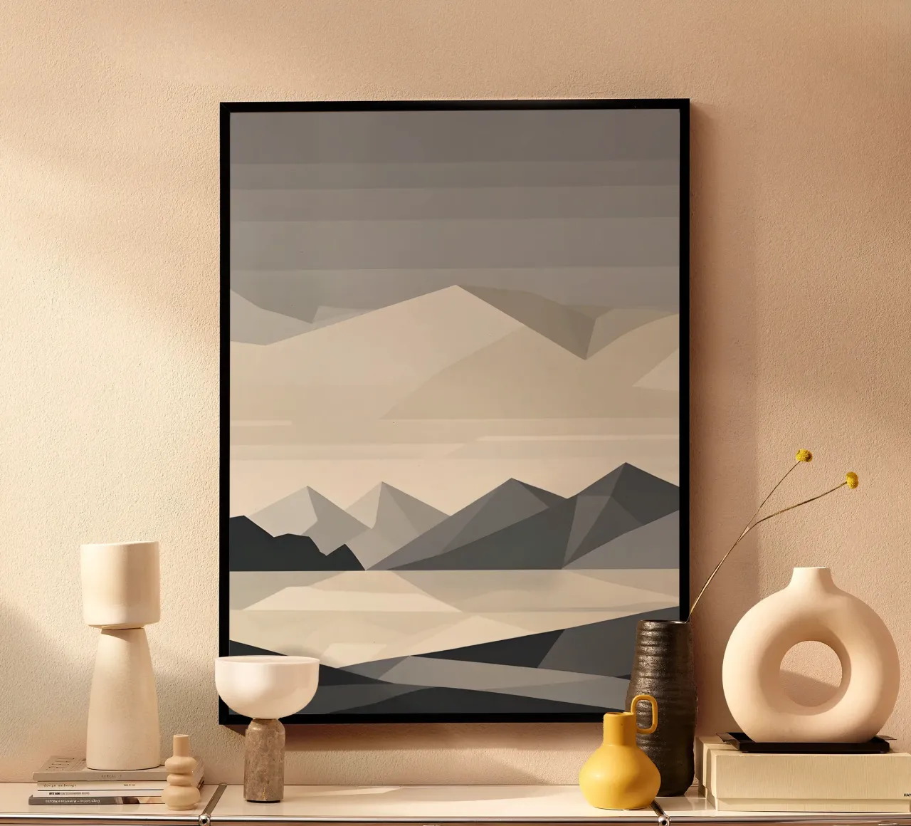 Abstract geometrisch berglandschap silhouet poster van The Green Room
