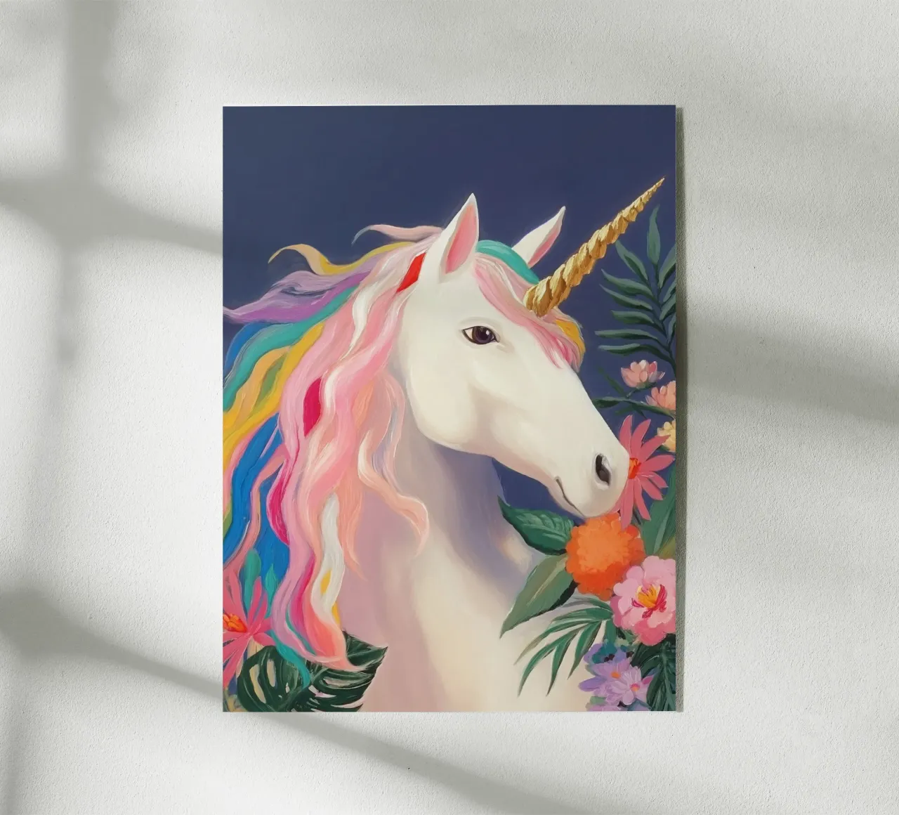 Unicornio en un sueño de flores metacrilato de Carinaprint