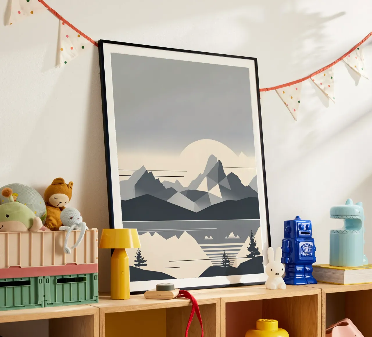 Abstract geometrisch berglandschap silhouet poster van The Green Room