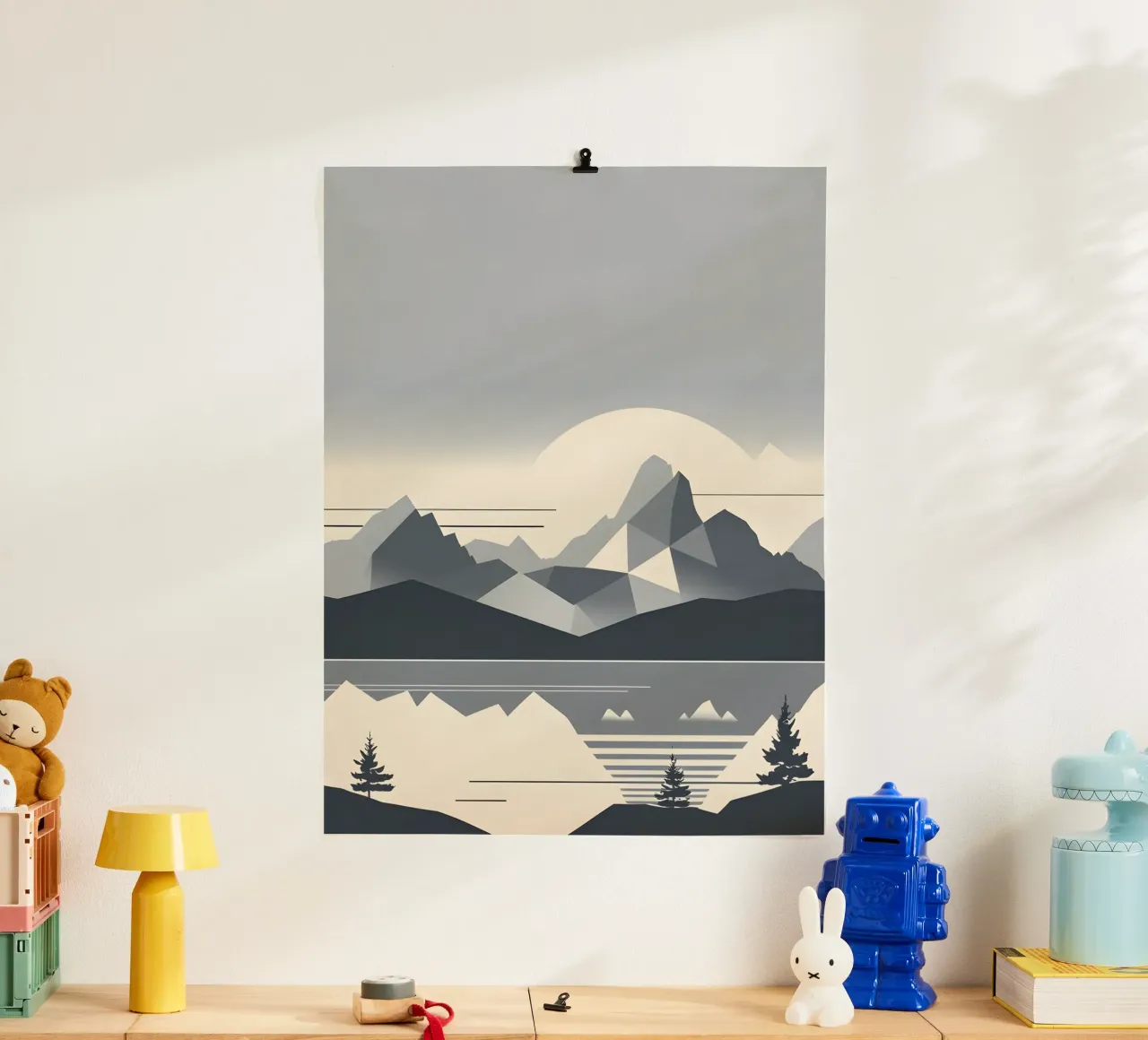 Abstract geometrisch berglandschap silhouet poster van The Green Room