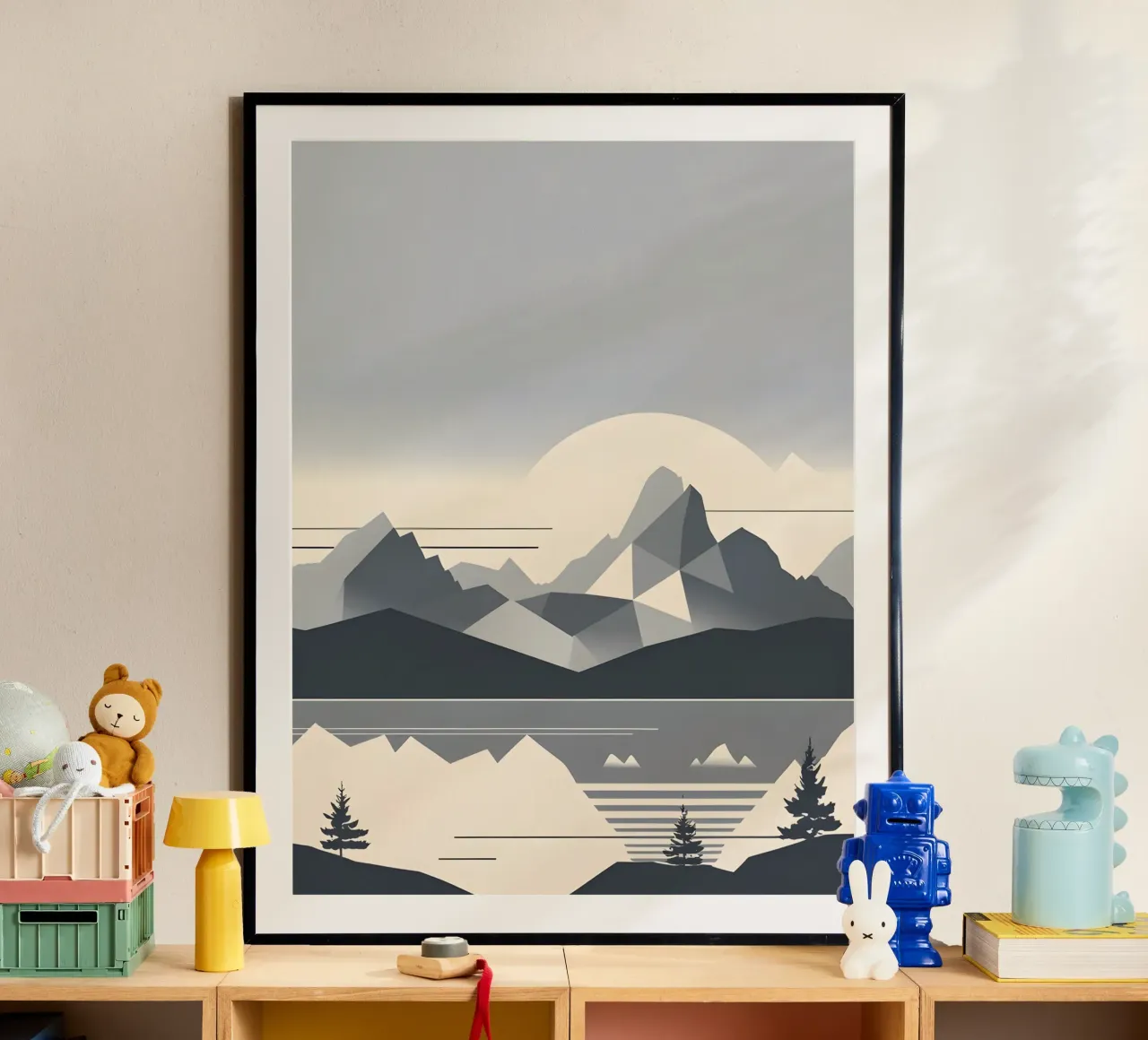 Abstract geometrisch berglandschap silhouet poster van The Green Room