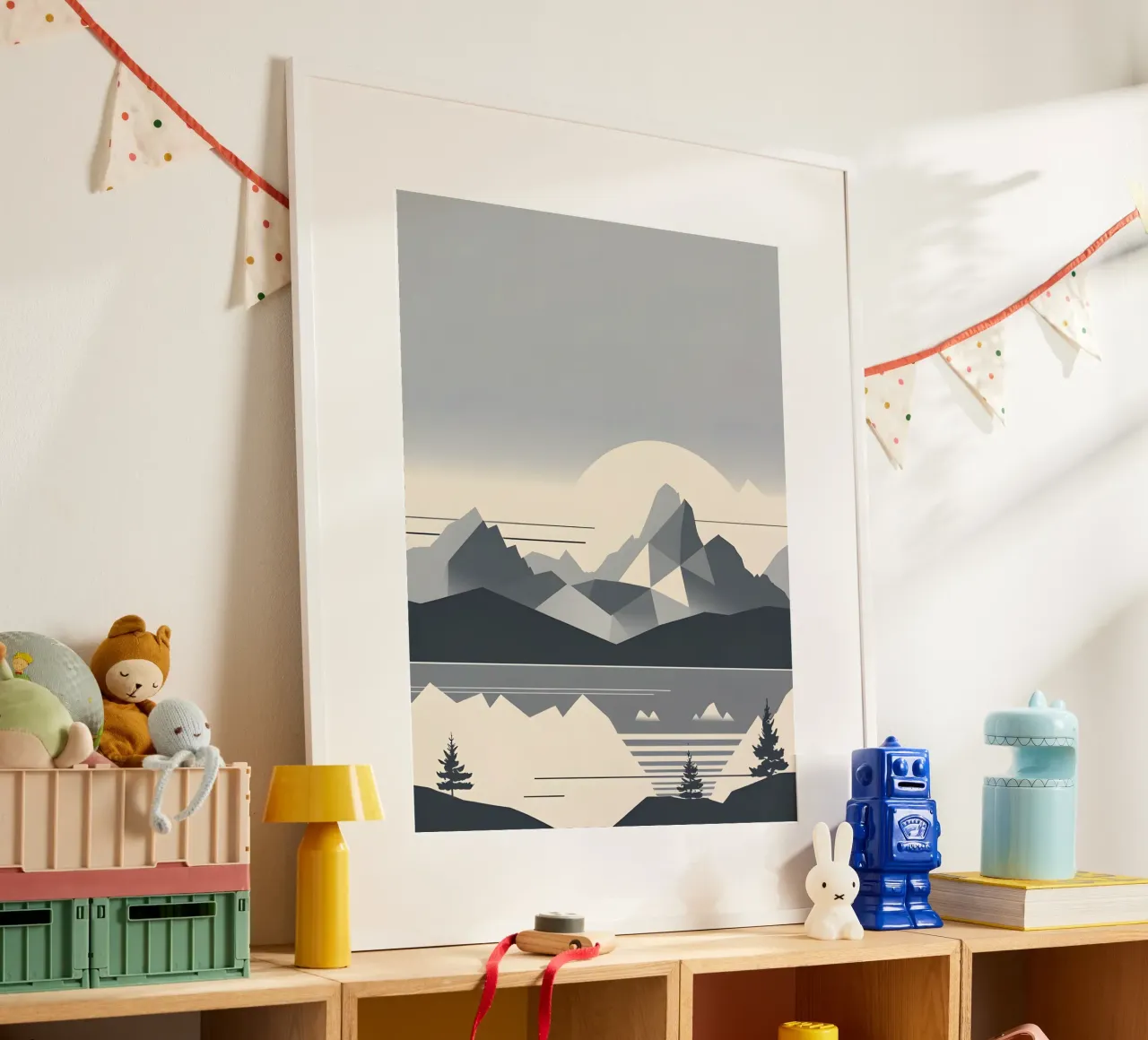 Abstract geometrisch berglandschap silhouet poster van The Green Room