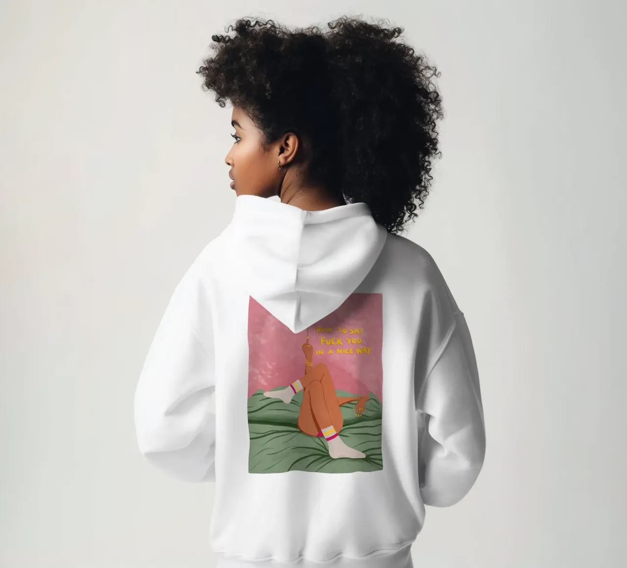 how to say f*uck you in a nice way felpa con cappuccio da Illustration Raissa Oltmanns
