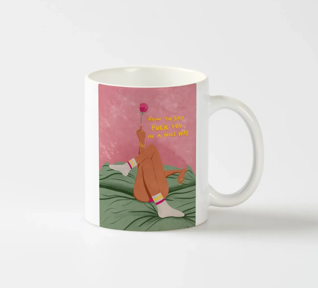 how to say f*uck you in a nice way tazza in ceramica da Illustration Raissa Oltmanns