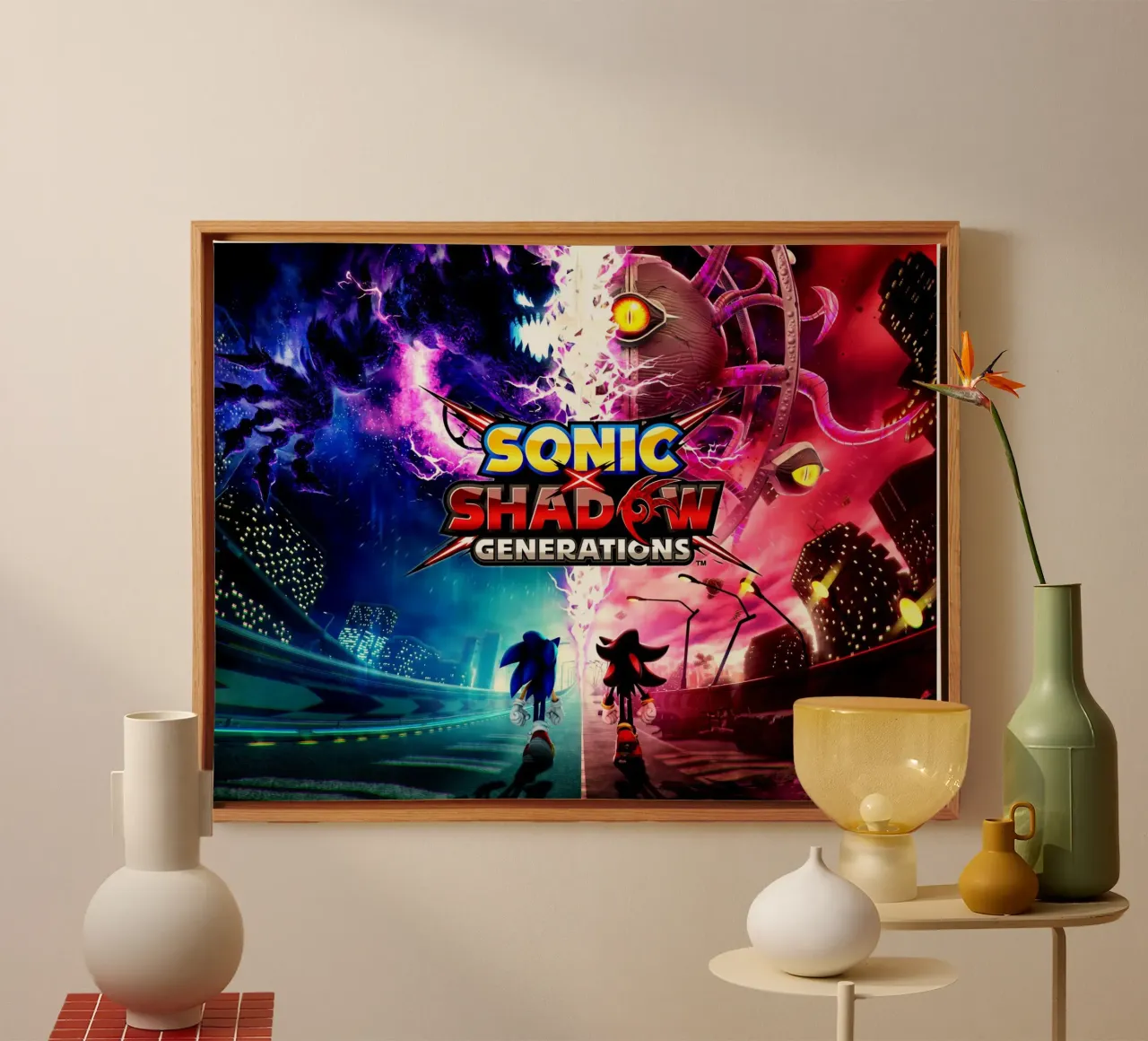 Sonic Shadow Generations tela con Cornice a cassetta da Musadad Shop