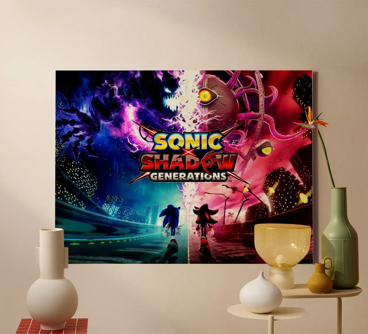 Sonic Shadow Generations tela con Cornice a cassetta da Musadad Shop
