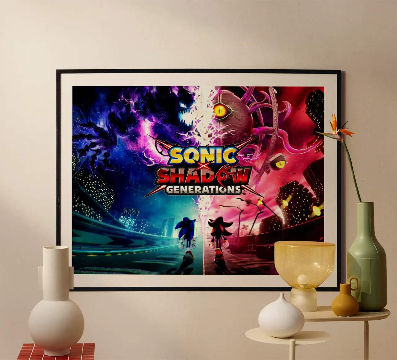 Sonic Shadow Generations poster con telaio in alluminio da Musadad Shop
