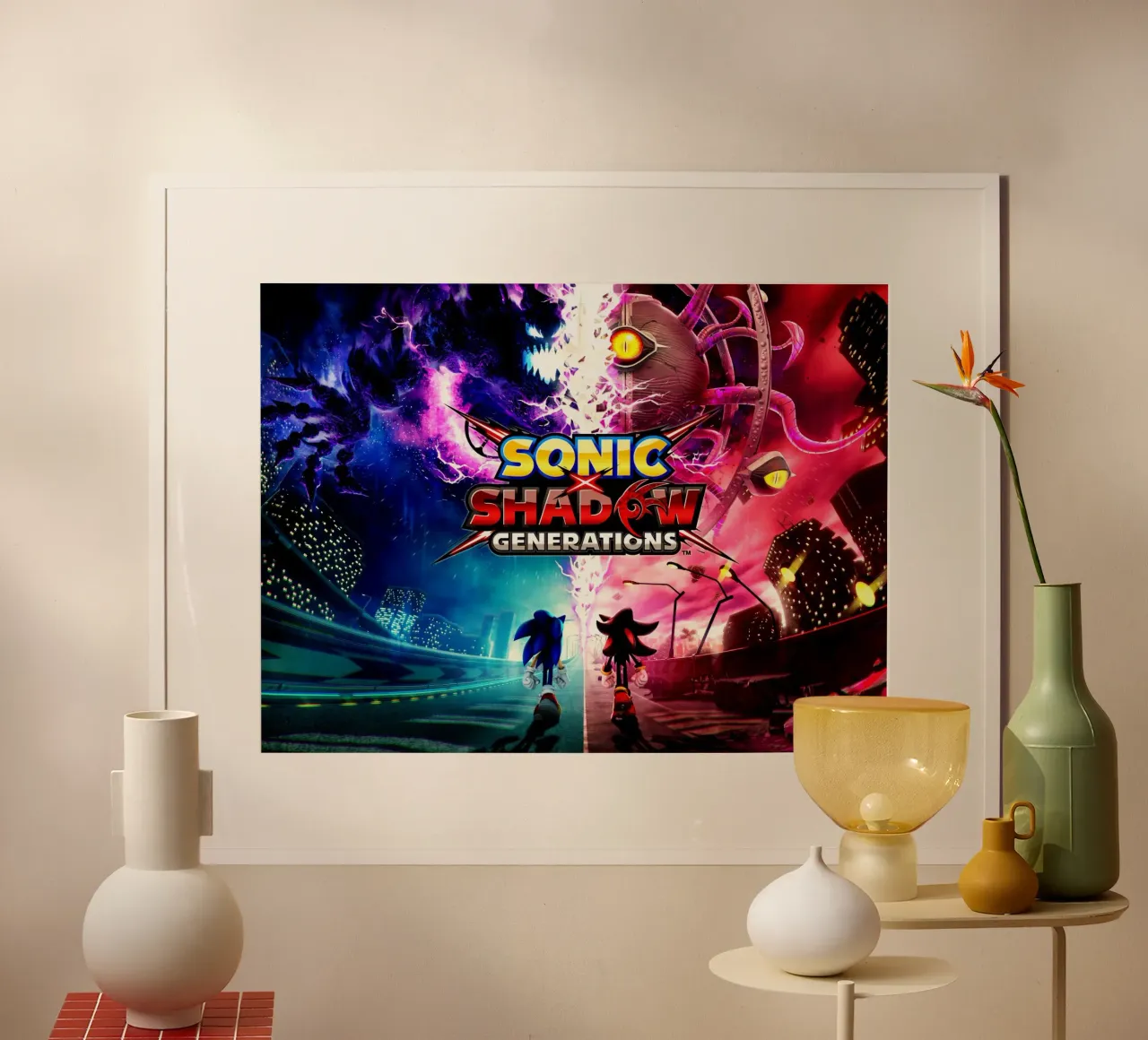 Sonic Shadow Generations poster con telaio in alluminio da Musadad Shop