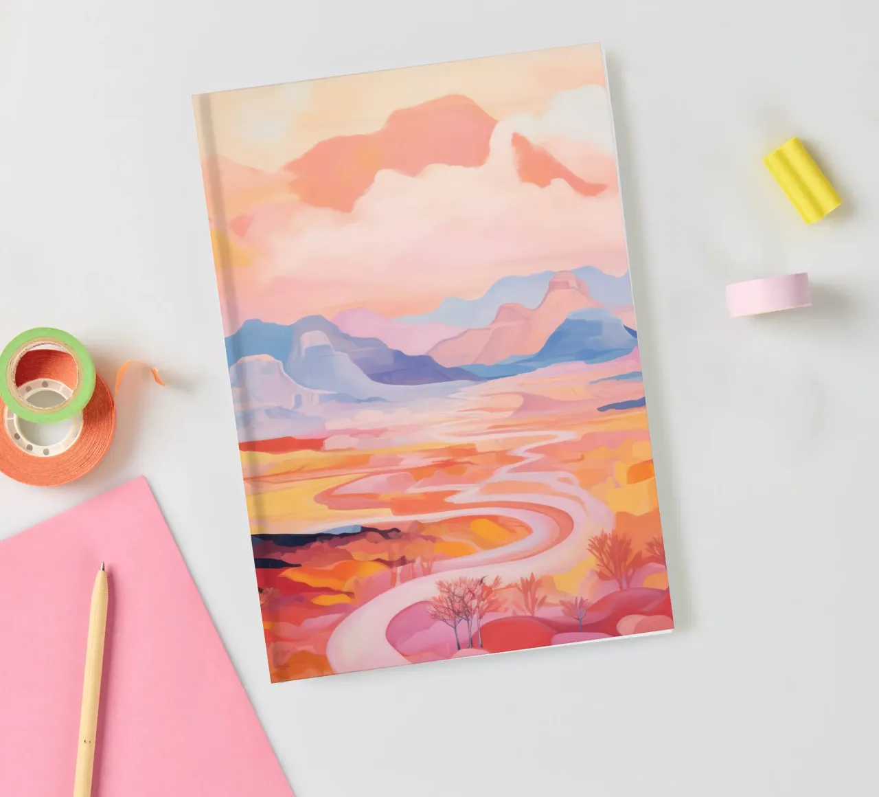 Abstract Nature Print, Botanical Art, Colourful Poster notebook by Boheme