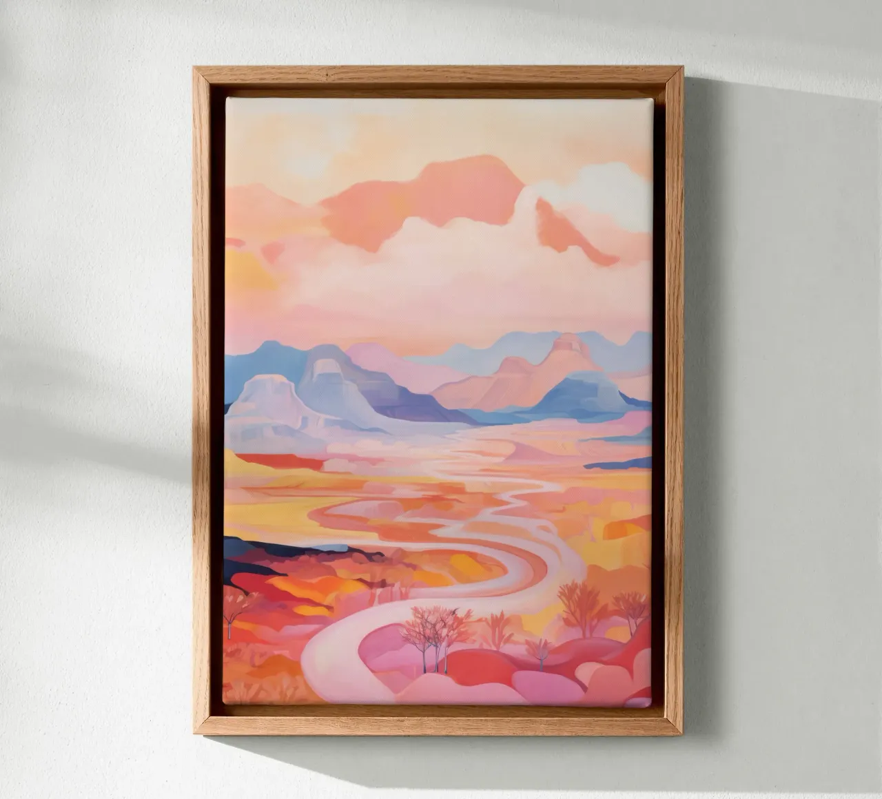 Abstracte natuurprint, botanische kunst, kleurrijke poster canvas met Baklijst van Boheme