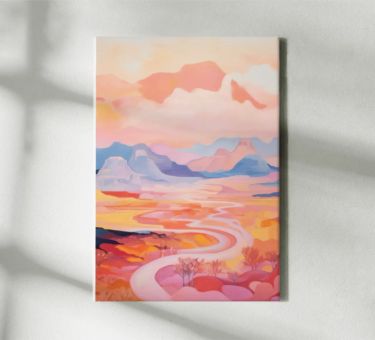 Abstracte natuurprint, botanische kunst, kleurrijke poster canvas met Baklijst van Boheme