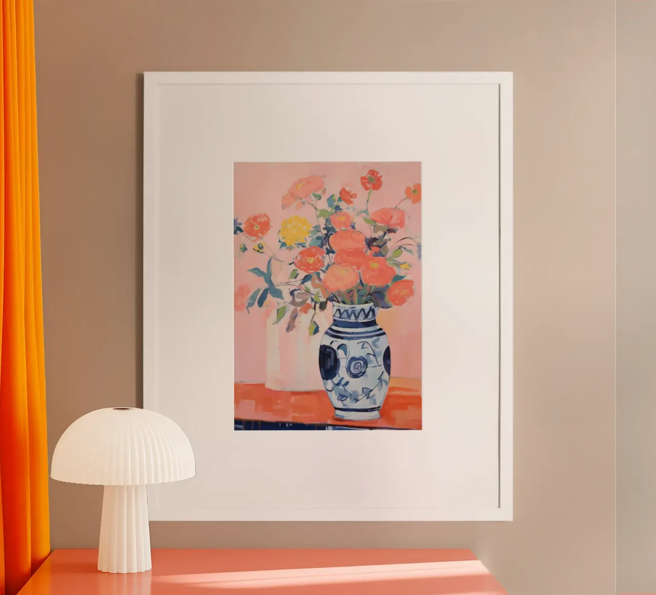 Abstrakte Blumen in Vase, Botanischer Blumendruck Poster von Boheme
