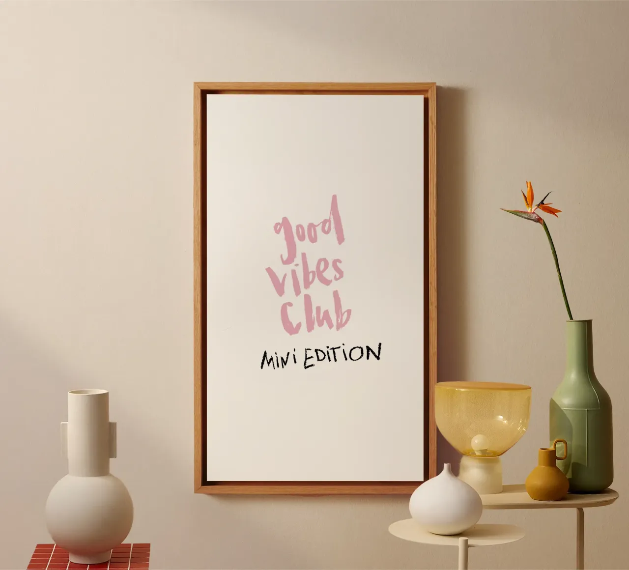 Good vibes Club - Mini Edition tela con Cornice a cassetta da Brushmeetspaper