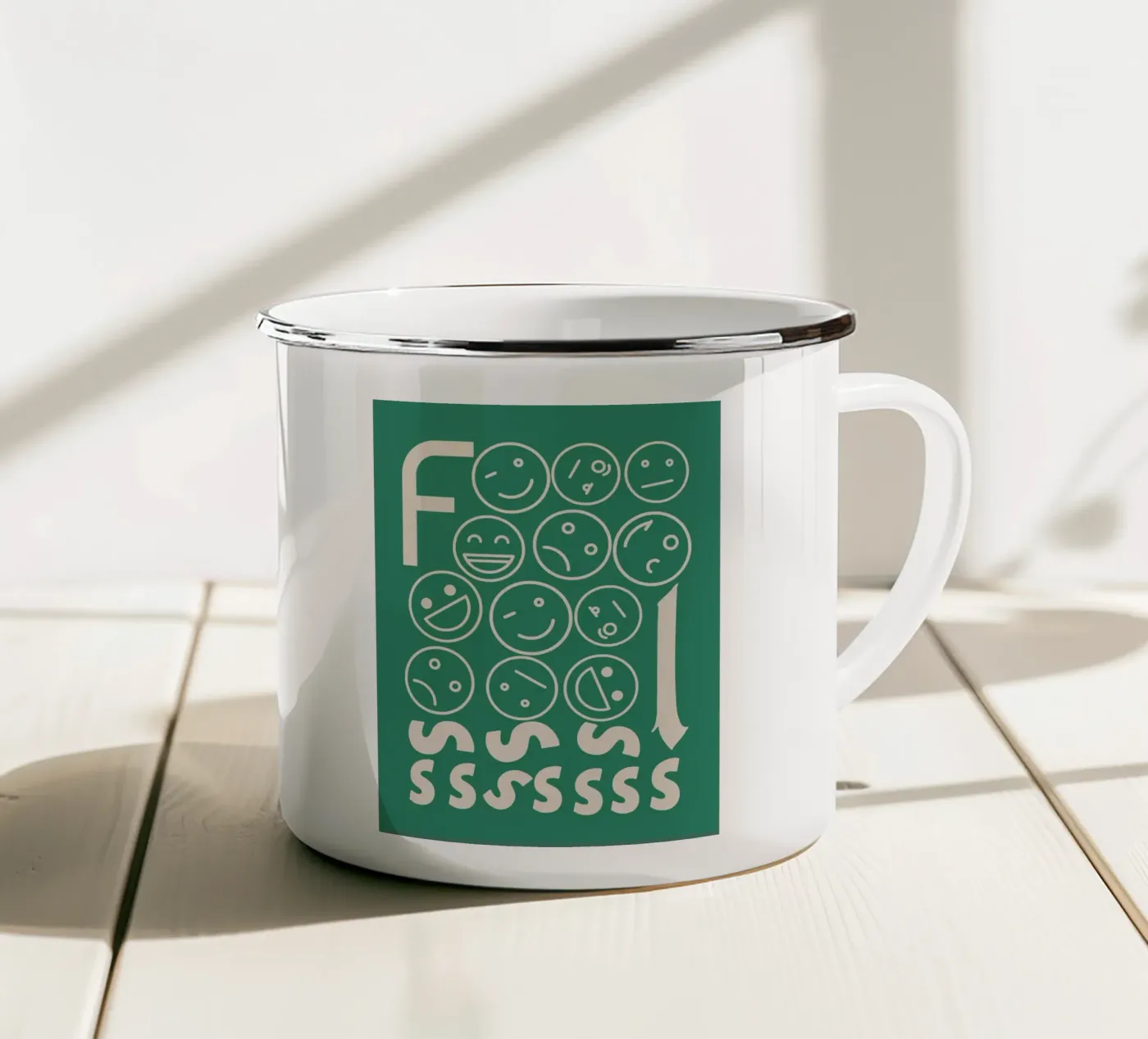Fooooolsss enamel mug by Little Dean