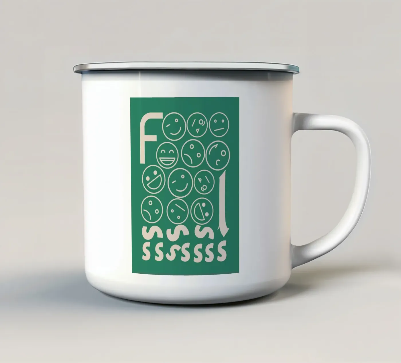Fooooolsss enamel mug by Little Dean