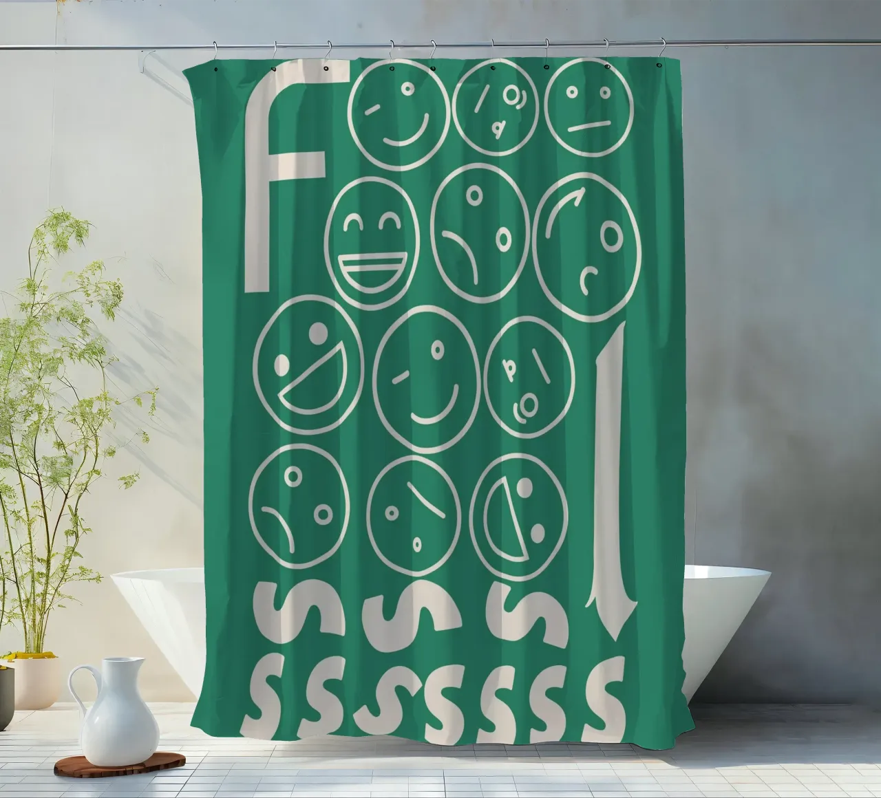 Fooooolsss douchegordijn van Little Dean