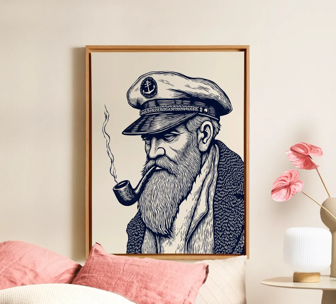 Captain canvas met Baklijst van Indigo Rain