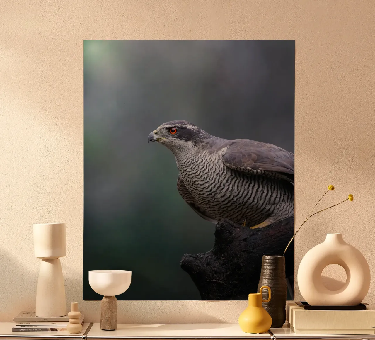 Astore nella foresta poster con telaio in plastica da Tom's Wildlife