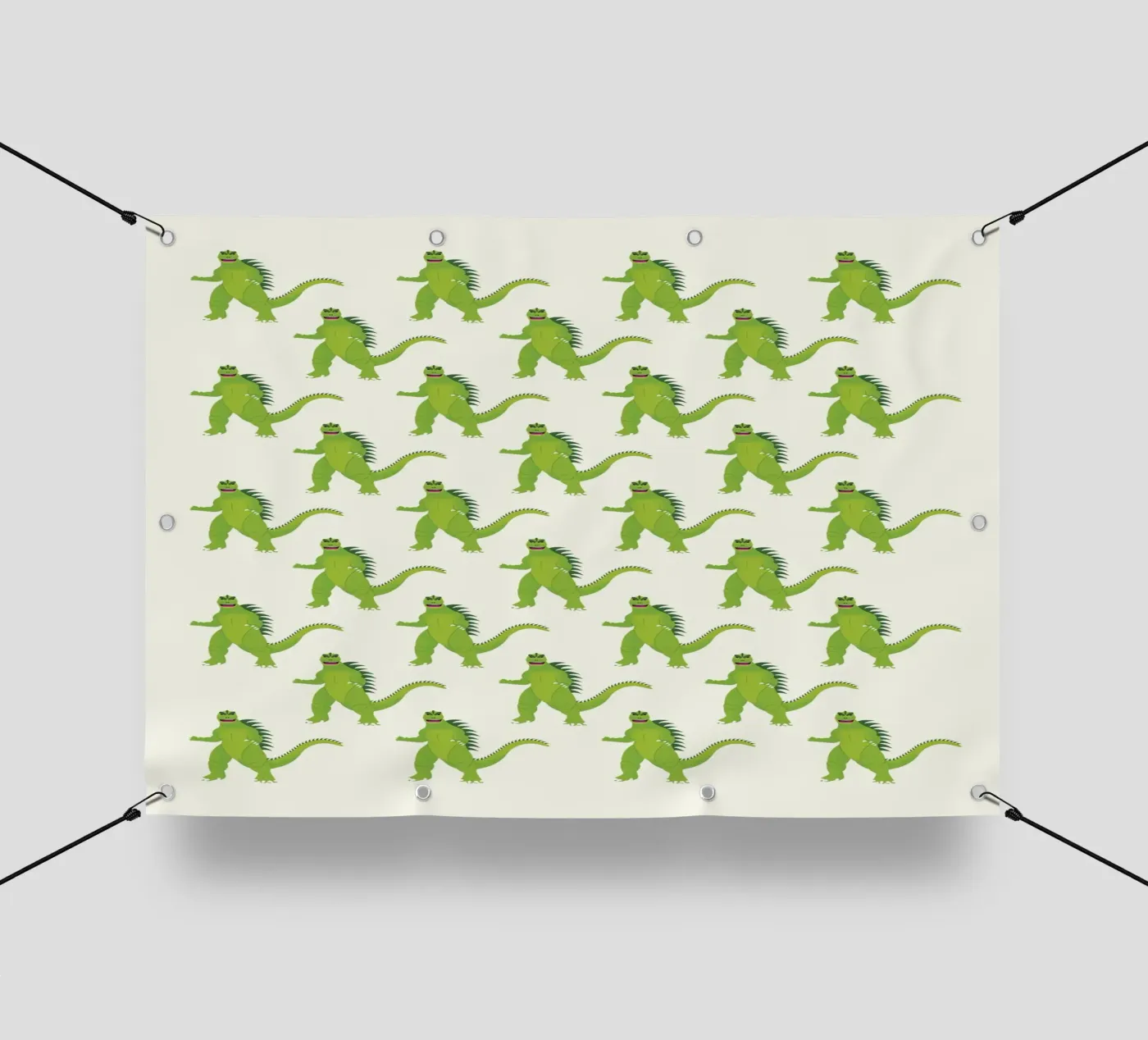 Godzilla Pattern (Green Kaiju on Bright Green) telo in pvc da kathrinmay