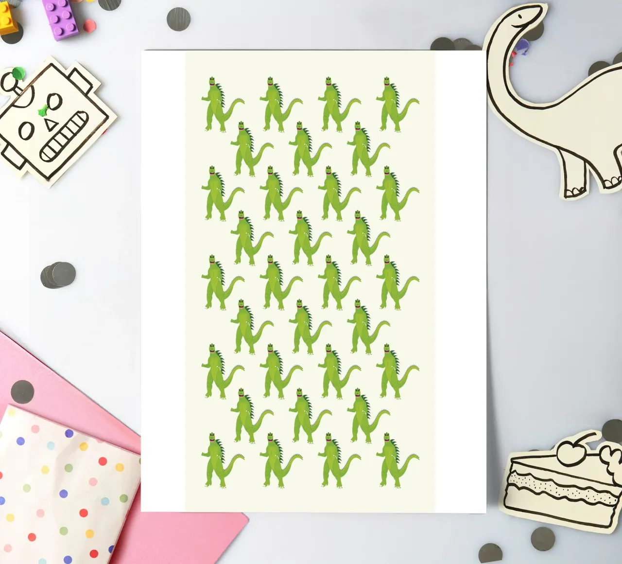 Godzilla Pattern #1 foglio adesivo da kathrinmay