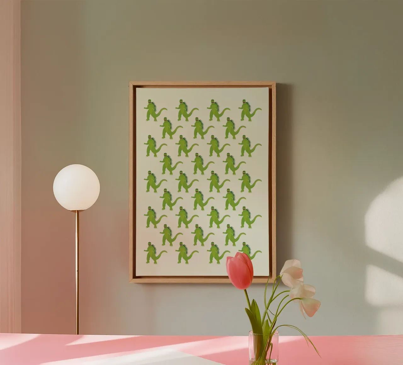 Godzilla Pattern #1 tela con Cornice a cassetta da kathrinmay