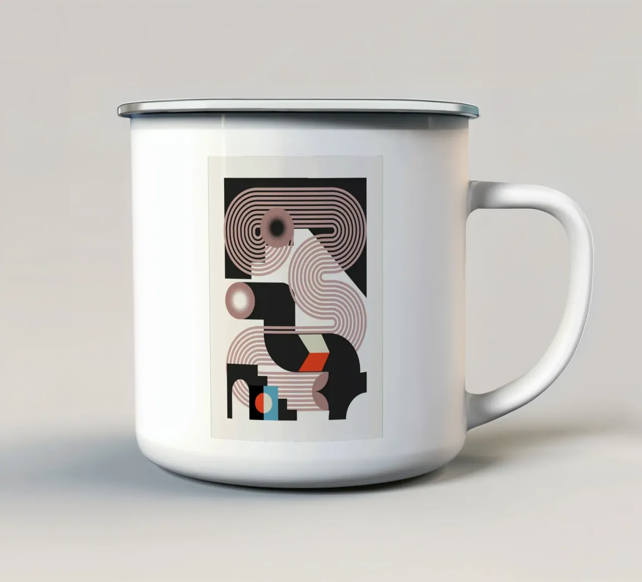 Costruzione geometrica 04 tazza in smalto da Little Dean