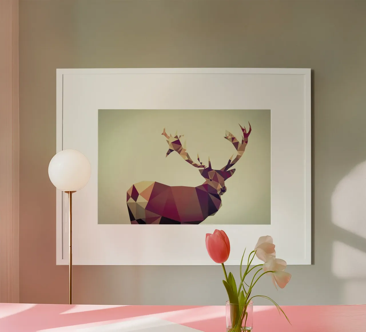 Cervus elaphus poster con telaio in plastica da Matěj Kašpar Jirásek