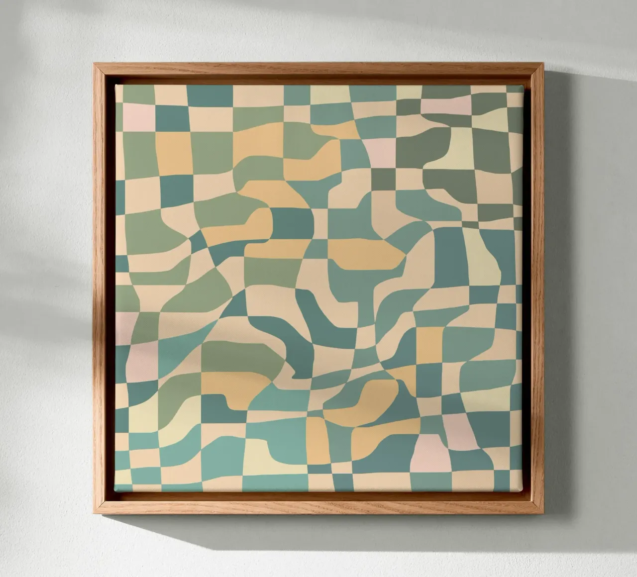 Decorative checkers canvas with Floater frame by Little Dean