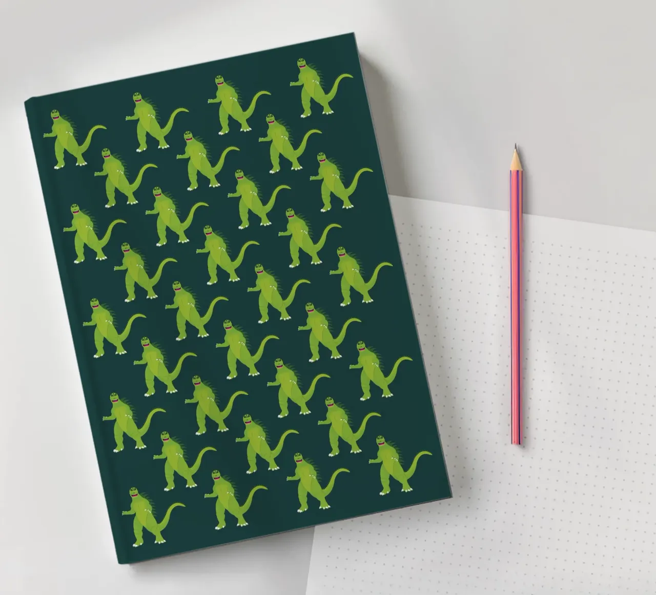 Godzilla Pattern #2 notebook by kathrinmay