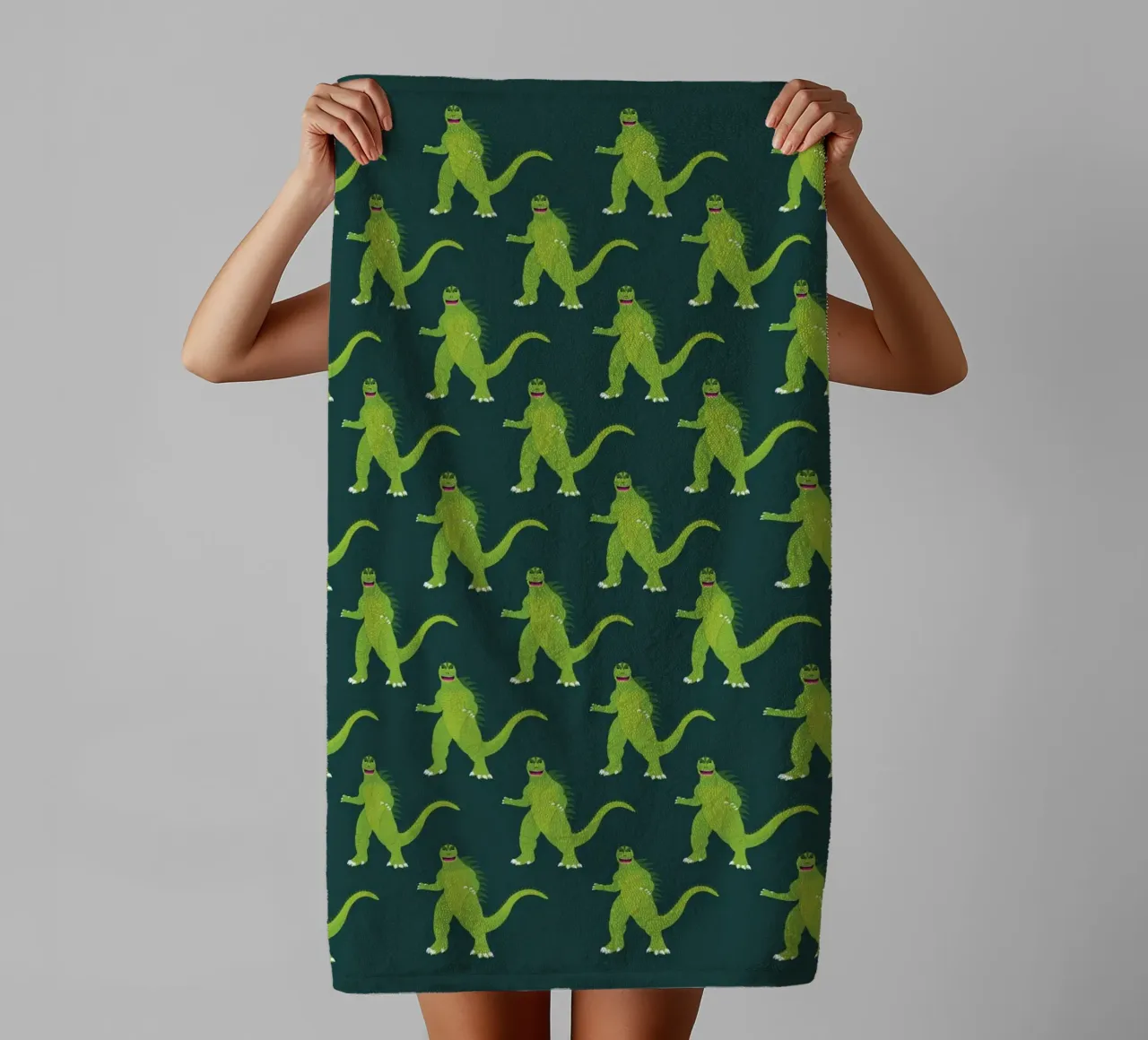Godzilla Pattern #2 asciugamano da bagno da kathrinmay