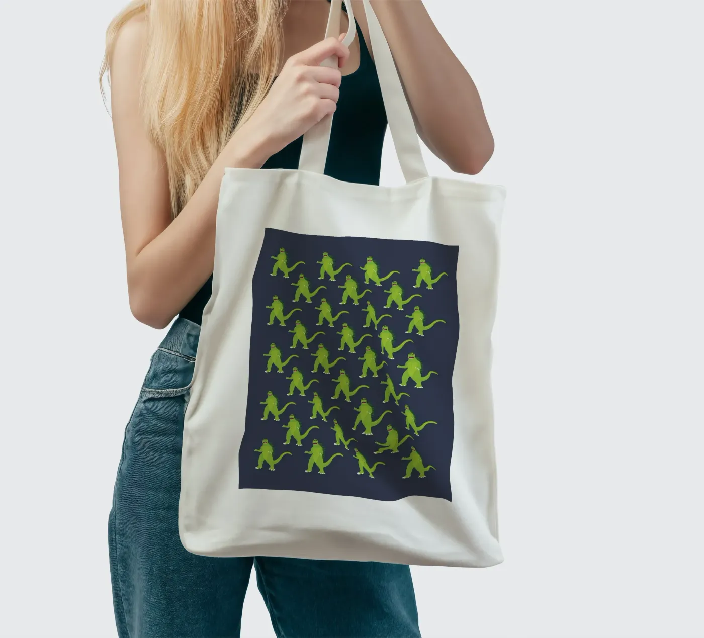 Godzilla Pattern #3 tote bag by kathrinmay