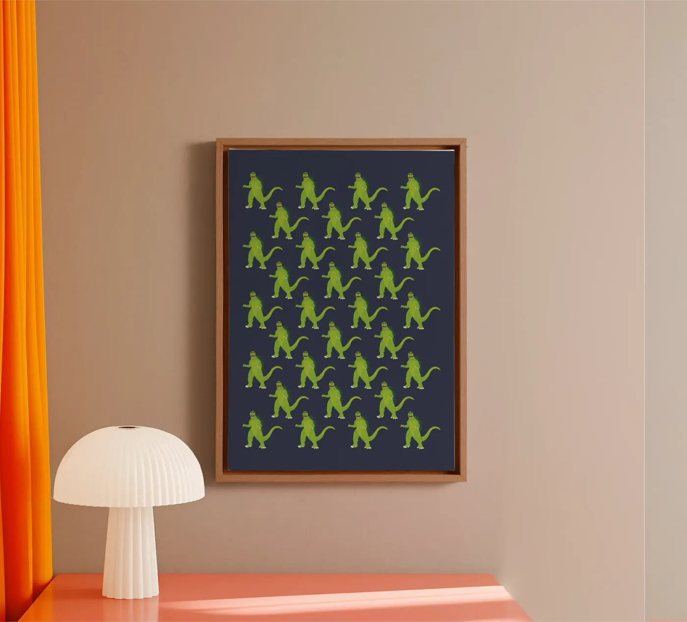 Godzilla Pattern #3 canvas van kathrinmay