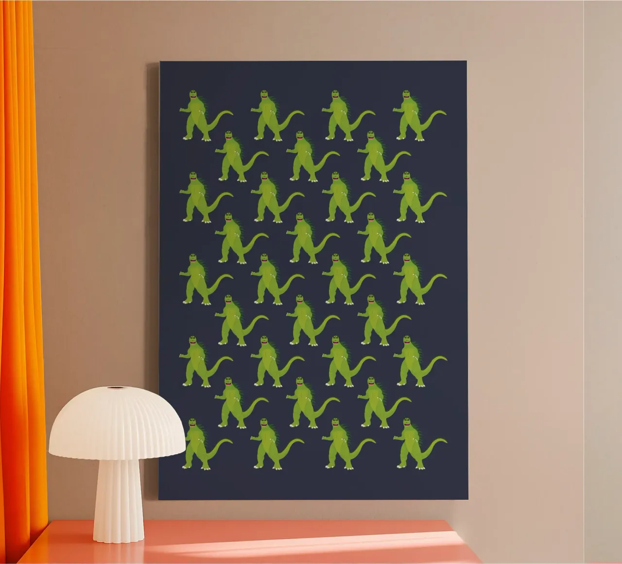 Godzilla Pattern #3 tela con Cornice a cassetta da kathrinmay