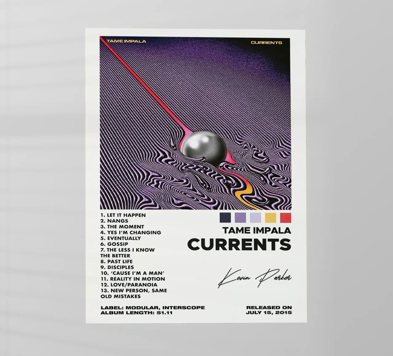 Kevin Parker Tame Impala Current pellicola backlit da Roronoa7