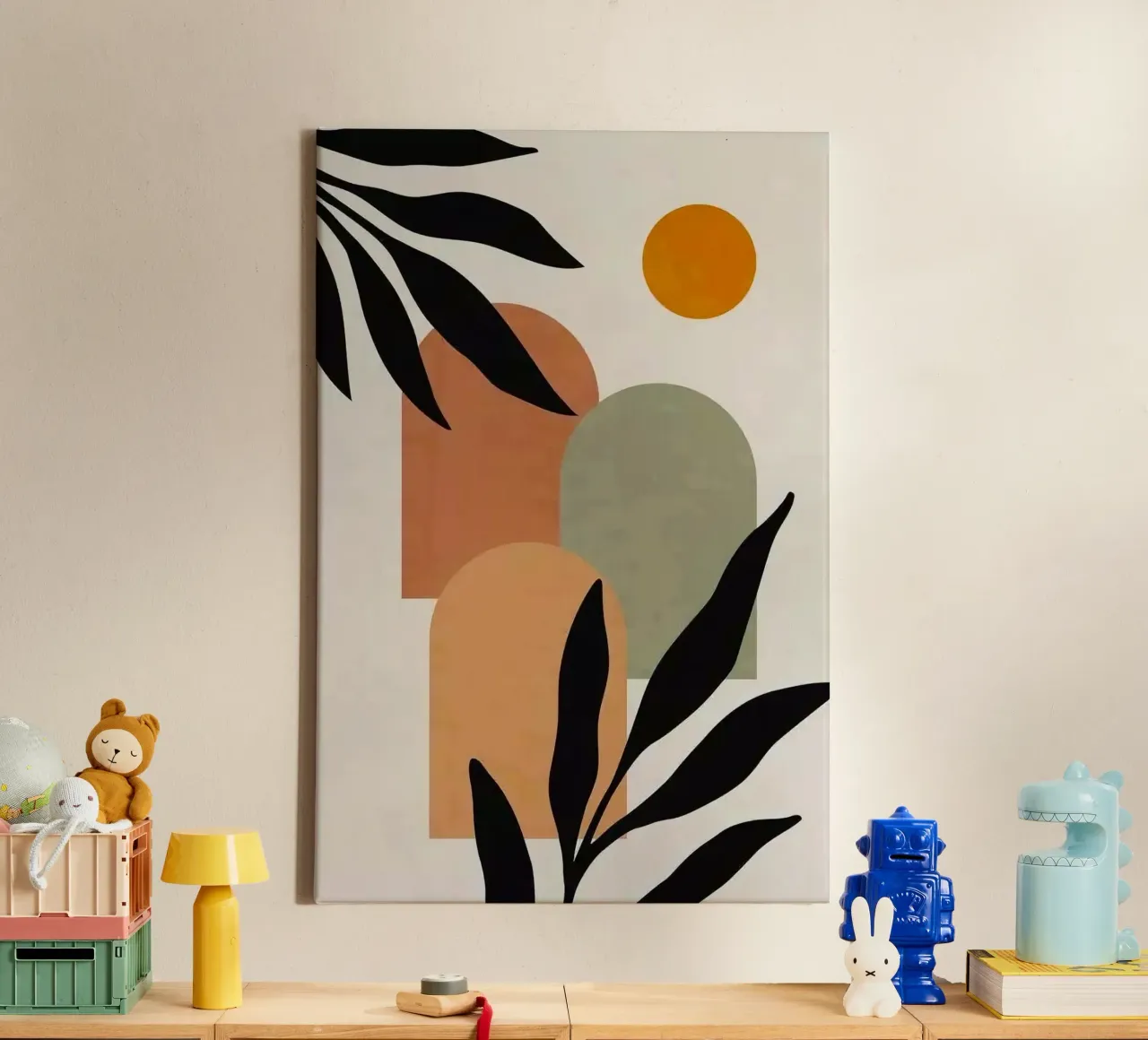 window shape branch lienzo con Marco flotante de chaodays