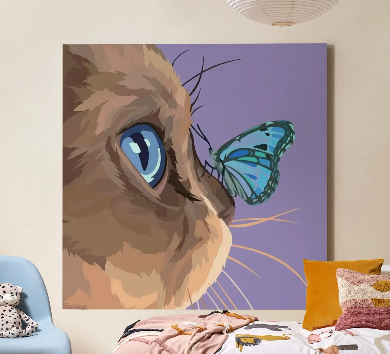 posture cat and butterfly tela con Cornice a cassetta da chaodays