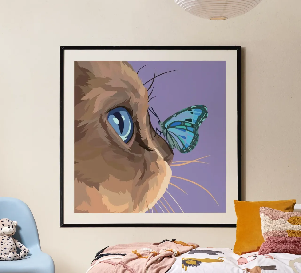 posture cat and butterfly poster da chaodays