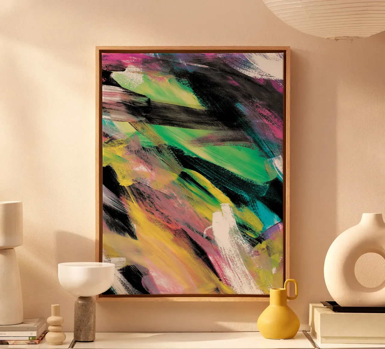 Abstract Artwork Colourful #1 Leinwand mit Schattenfugenrahmen von kathrinmay