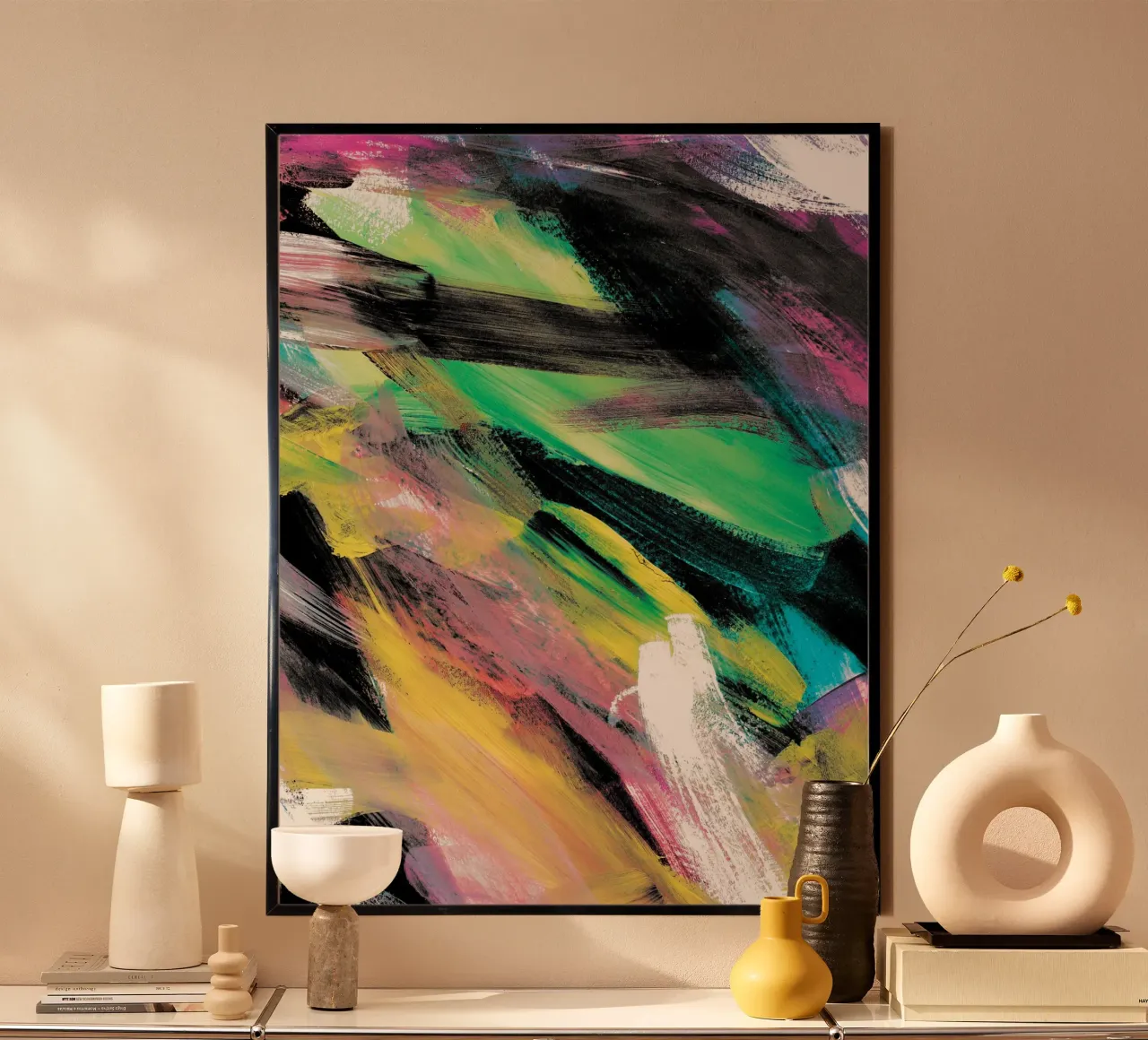 Abstract Artwork Colourful #1 poster con telaio in plastica da kathrinmay