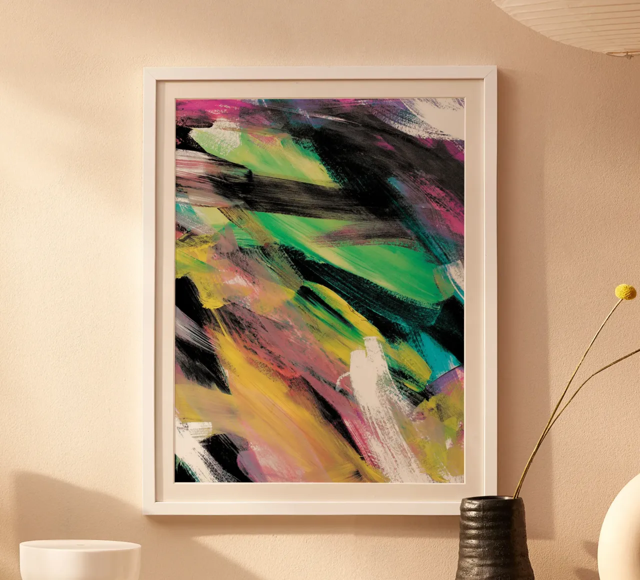 Abstract Artwork Colourful #1 poster con telaio in plastica da kathrinmay