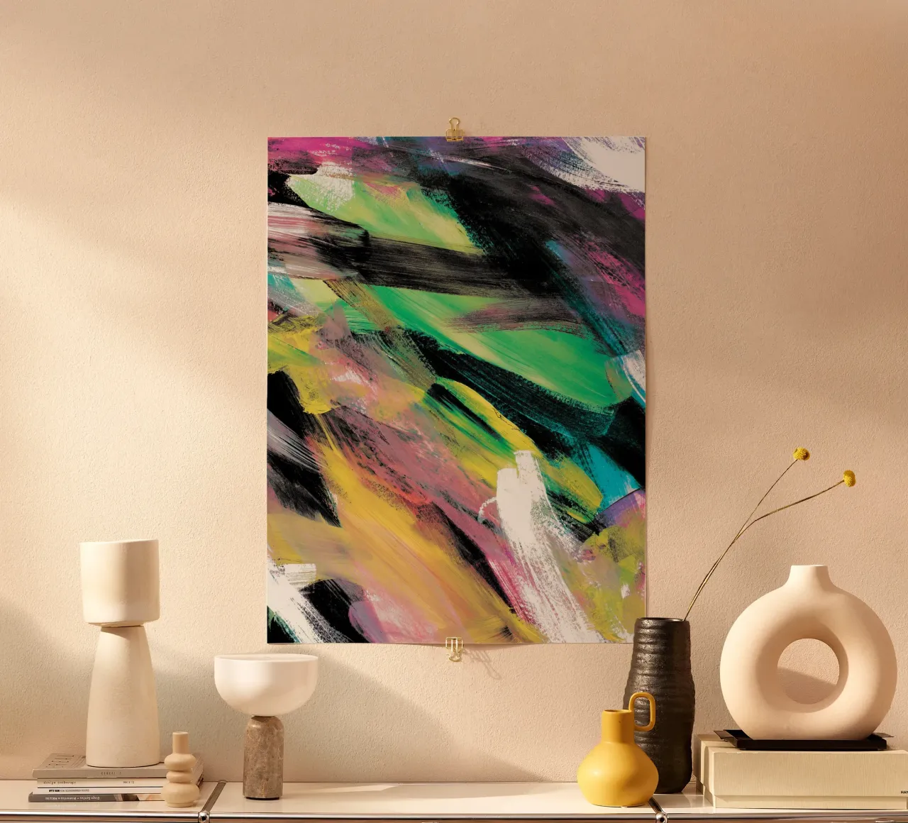 Abstract Artwork Colourful #1 poster con telaio in plastica da kathrinmay