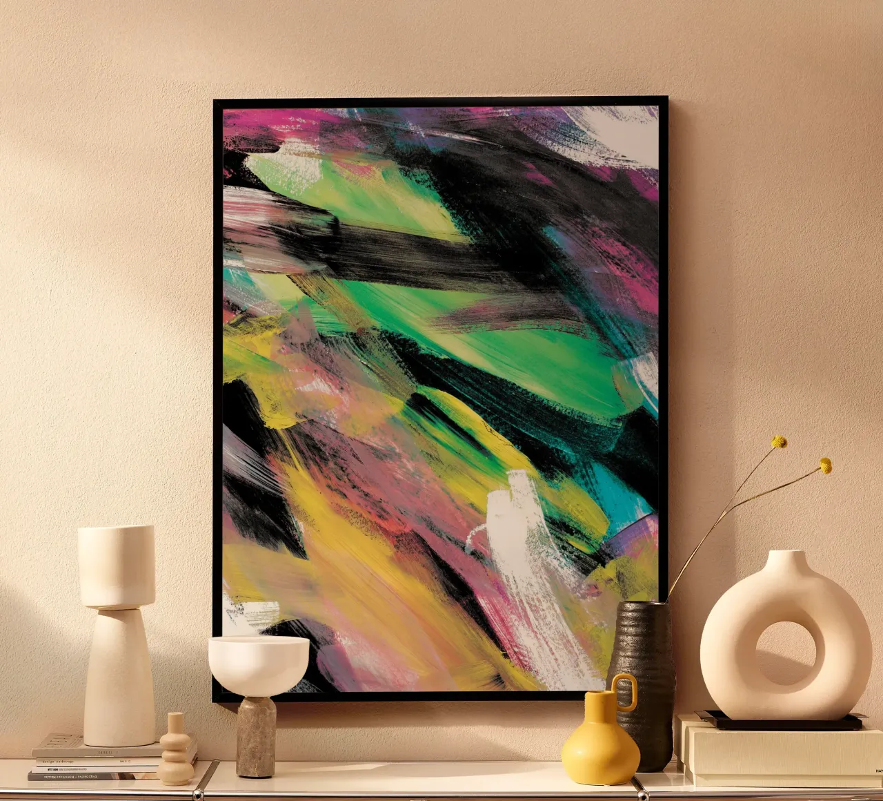 Abstract Artwork Colourful #1 poster con telaio in plastica da kathrinmay