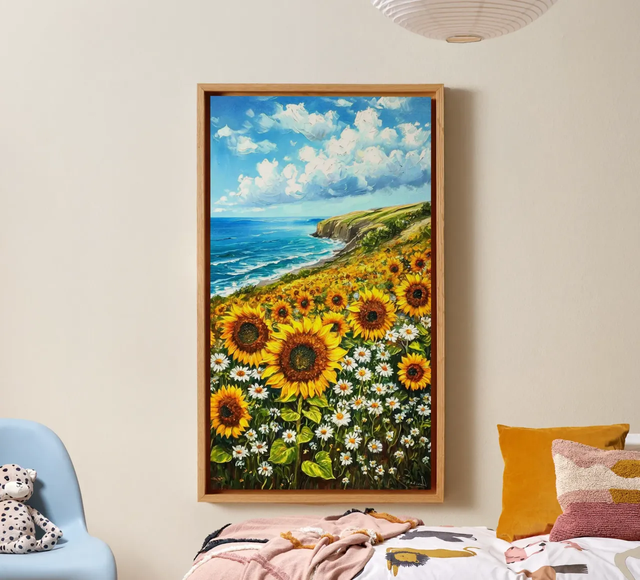 sunflower in island tela con Cornice a cassetta da chaodays