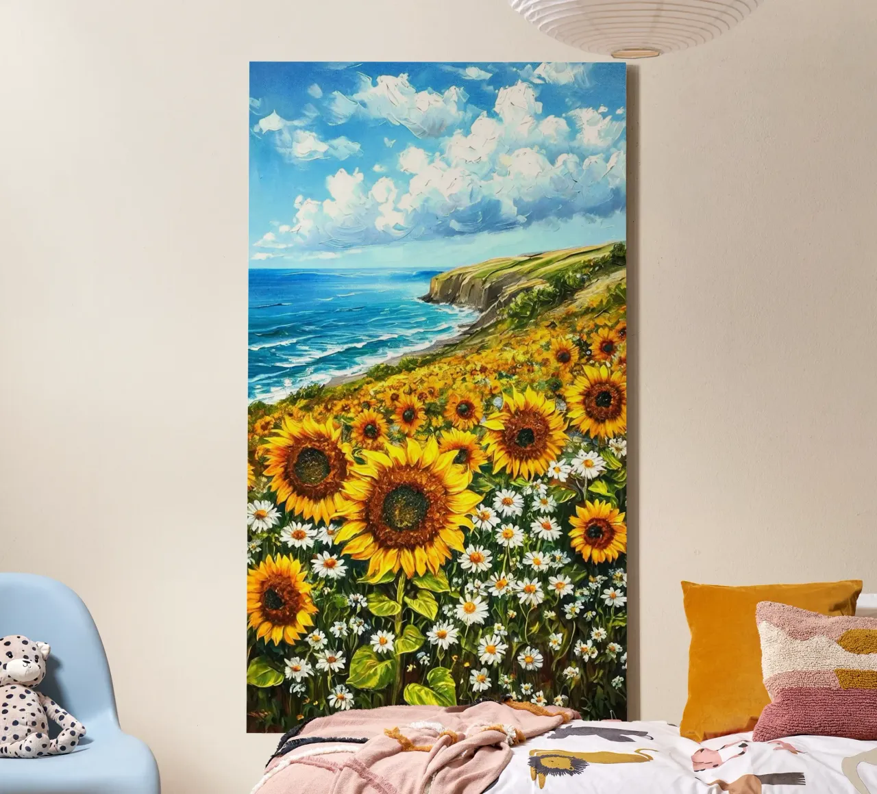 sunflower in island tela con Cornice a cassetta da chaodays