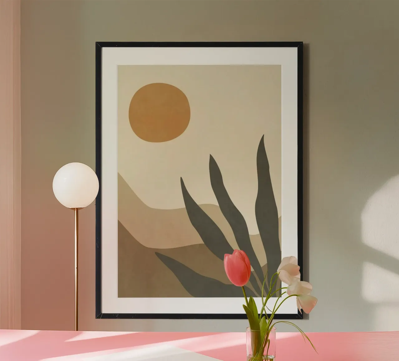shape wave nature poster con telaio in alluminio da chaodays