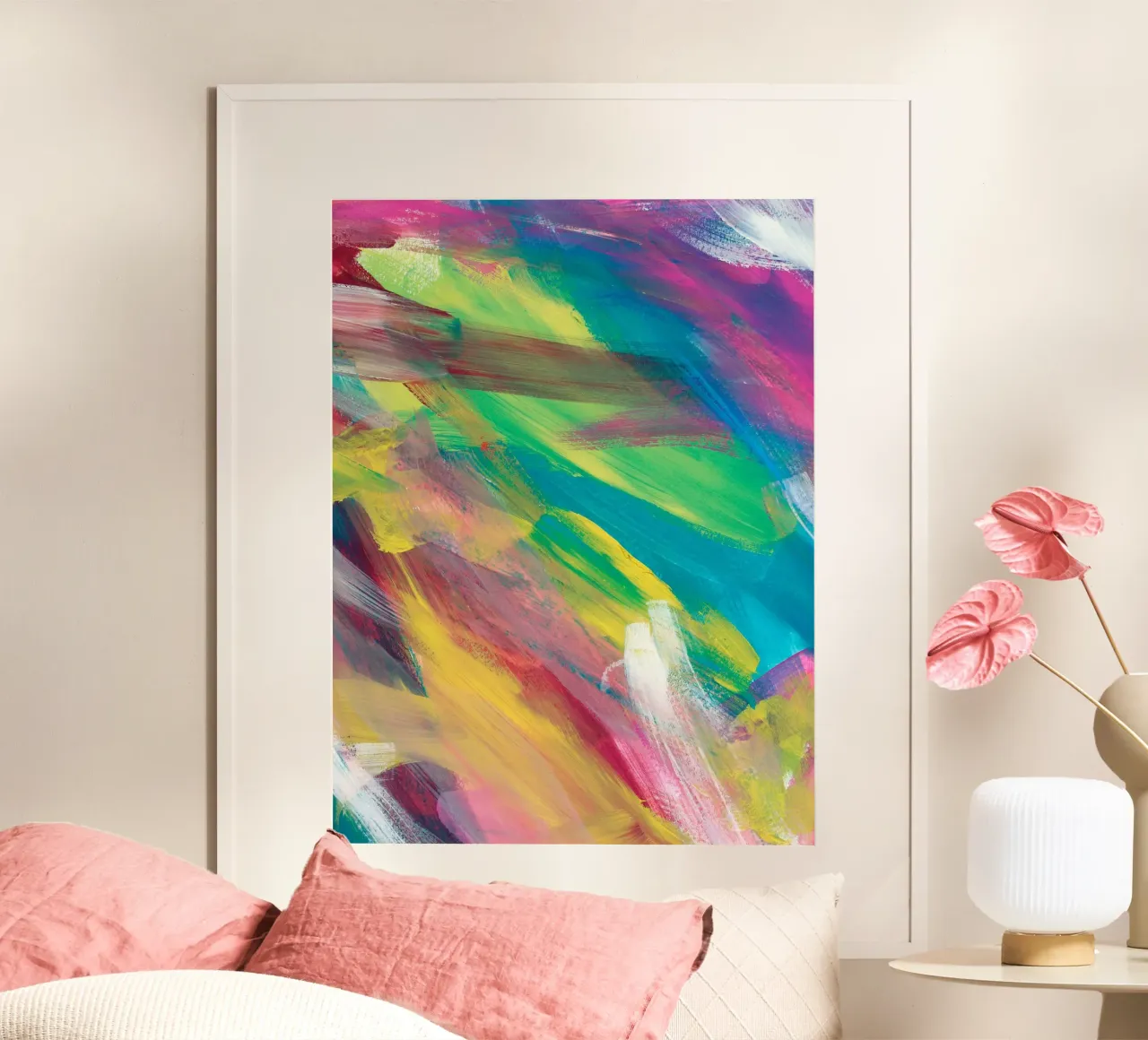 Abstract Artwork Colourful #2 poster con telaio in plastica da kathrinmay