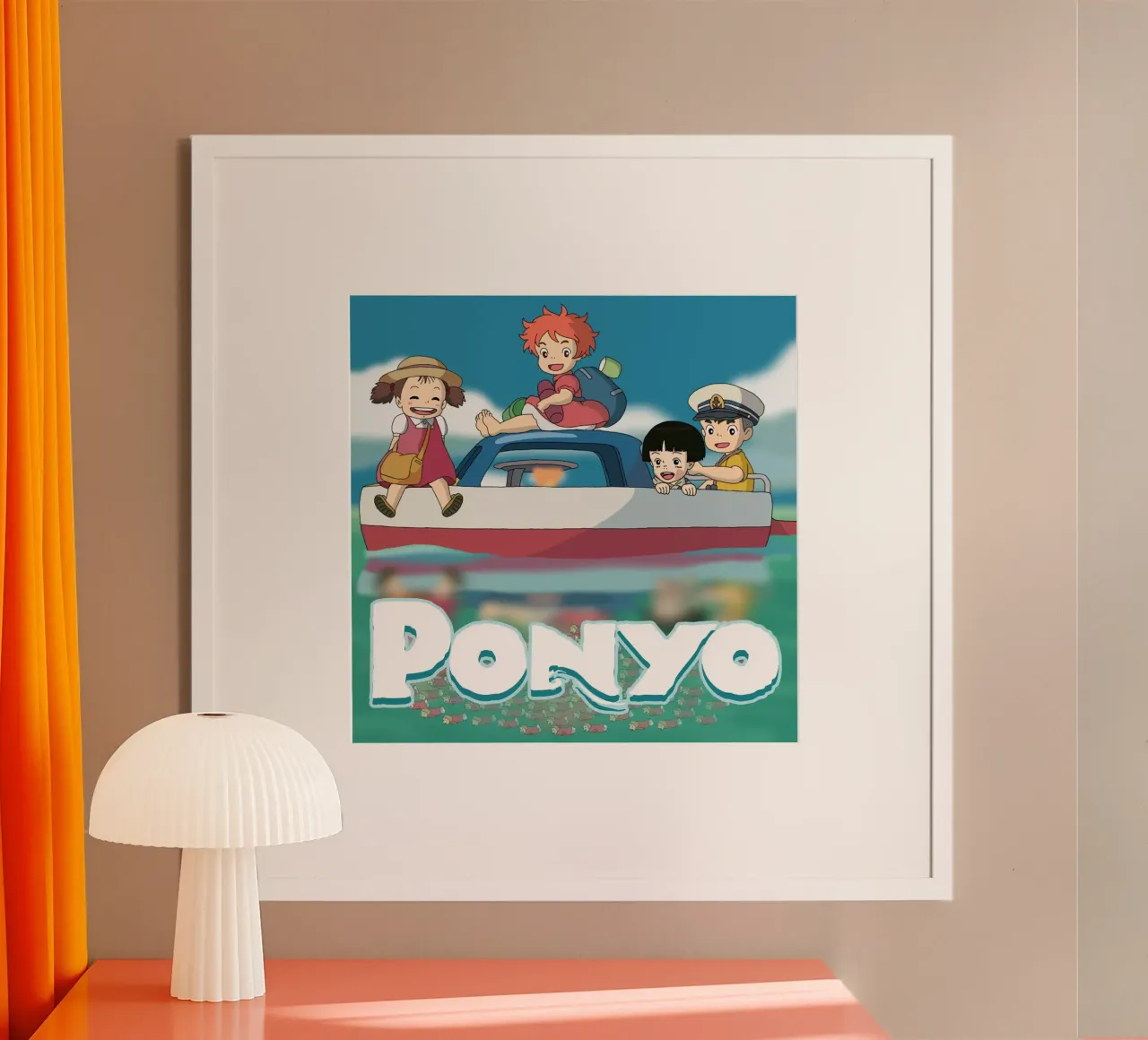 Andare in barca con gli amici poster con telaio in alluminio da sophielouise.designs